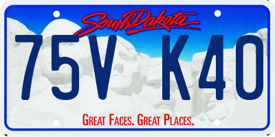 SD license plate 75VK40