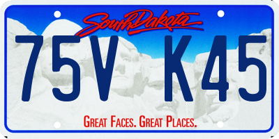 SD license plate 75VK45