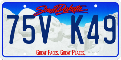 SD license plate 75VK49