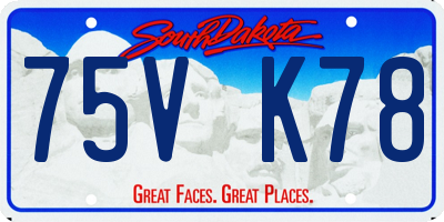 SD license plate 75VK78