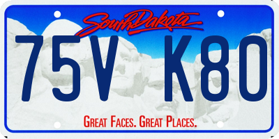 SD license plate 75VK80