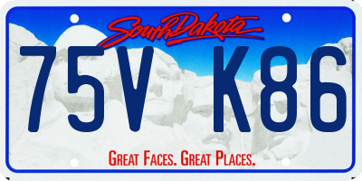 SD license plate 75VK86