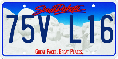 SD license plate 75VL16