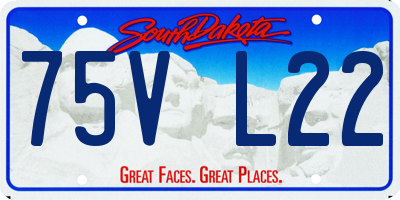 SD license plate 75VL22