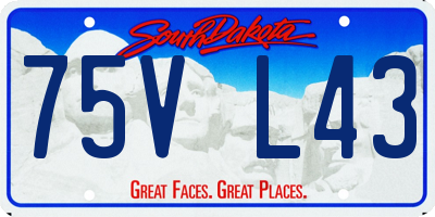 SD license plate 75VL43