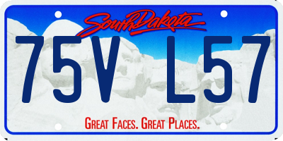 SD license plate 75VL57