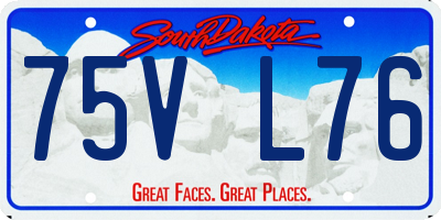 SD license plate 75VL76