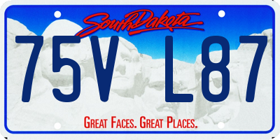 SD license plate 75VL87