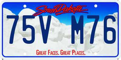 SD license plate 75VM76