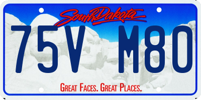 SD license plate 75VM80