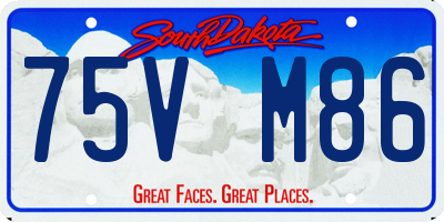 SD license plate 75VM86
