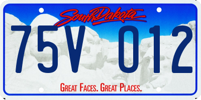 SD license plate 75VO12
