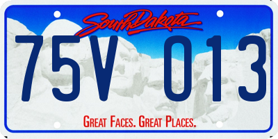 SD license plate 75VO13