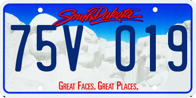 SD license plate 75VO19