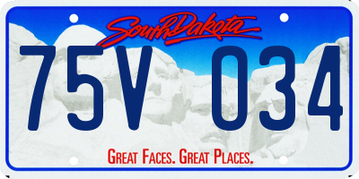 SD license plate 75VO34