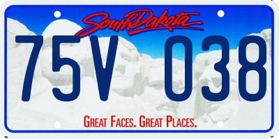 SD license plate 75VO38