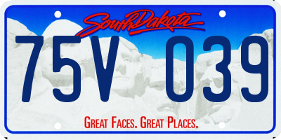SD license plate 75VO39