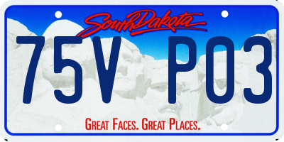 SD license plate 75VP03