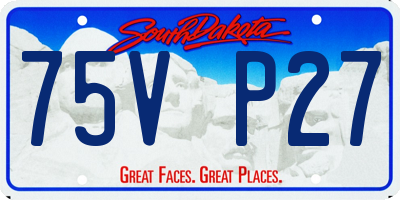 SD license plate 75VP27