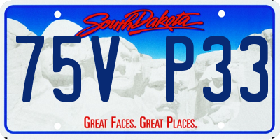 SD license plate 75VP33