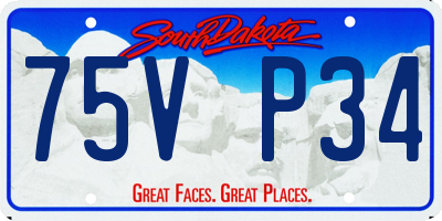 SD license plate 75VP34