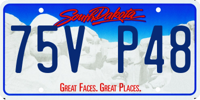 SD license plate 75VP48