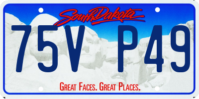 SD license plate 75VP49