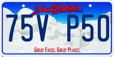 SD license plate 75VP50