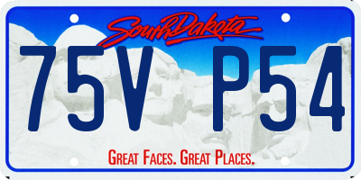 SD license plate 75VP54