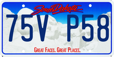 SD license plate 75VP58