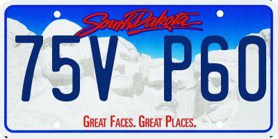 SD license plate 75VP60