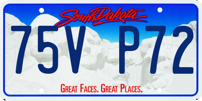 SD license plate 75VP72