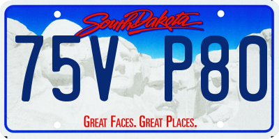 SD license plate 75VP80