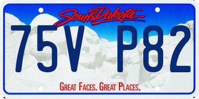 SD license plate 75VP82