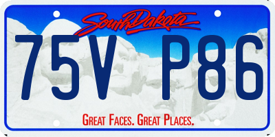 SD license plate 75VP86