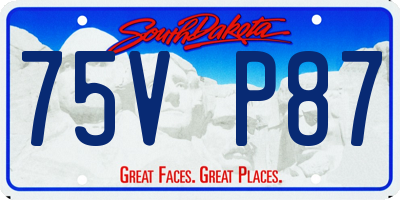 SD license plate 75VP87