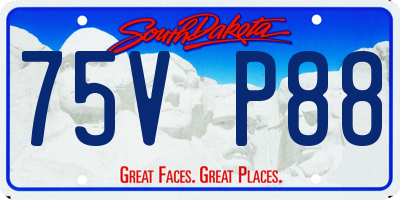 SD license plate 75VP88