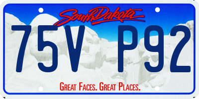 SD license plate 75VP92