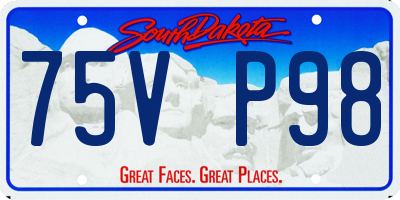 SD license plate 75VP98