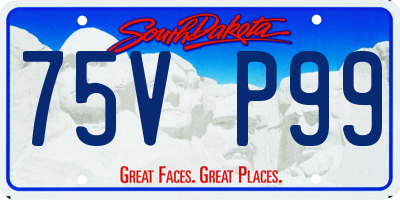 SD license plate 75VP99