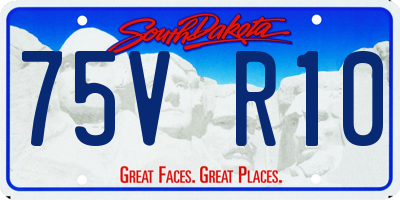 SD license plate 75VR10