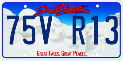 SD license plate 75VR13