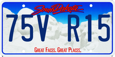 SD license plate 75VR15