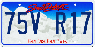SD license plate 75VR17
