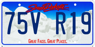 SD license plate 75VR19