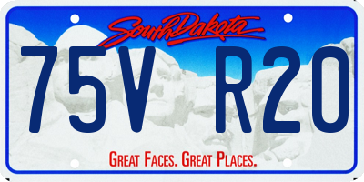 SD license plate 75VR20