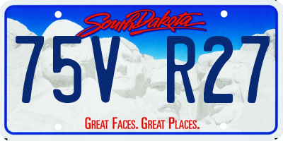 SD license plate 75VR27