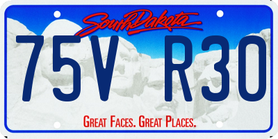 SD license plate 75VR30
