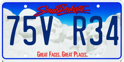 SD license plate 75VR34