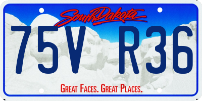SD license plate 75VR36